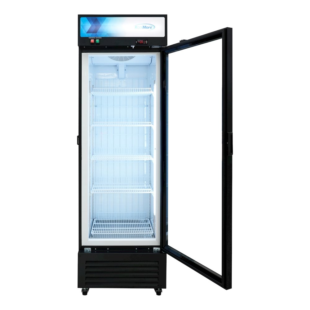 24 in. Commercial One Glass Door Merchandiser Freezer, 12 Cu. Ft. in Black. Picture 7