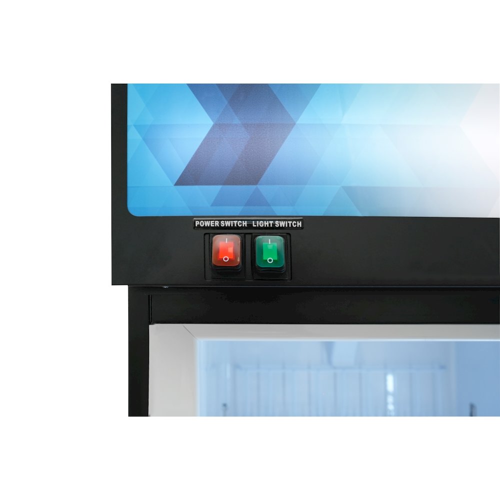 24 in. Commercial One Glass Door Merchandiser Freezer, 12 Cu. Ft. in Black. Picture 9