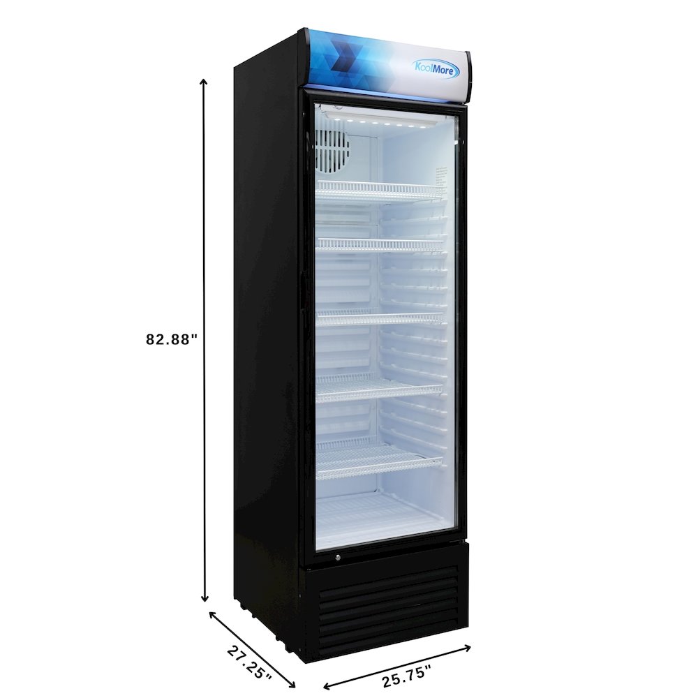 26 in. Commercial Merchandiser Refrigerator with LED Lights, 15 Cu. Ft. in Black. Picture 2
