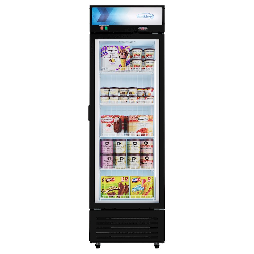 24 in. Commercial One Glass Door Merchandiser Freezer, 12 Cu. Ft. in Black. Picture 3