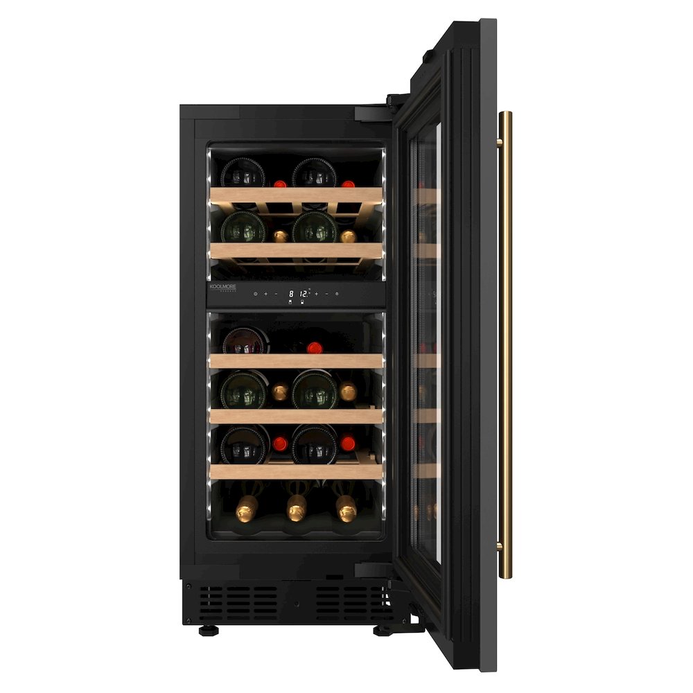 KoolMore Reserve 15 in. Under-Counter Panel Ready Dual Zone Built-in Wine Cooler. Picture 2