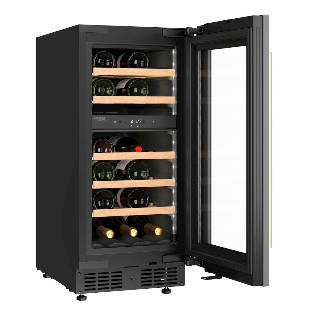 KoolMore Reserve 15 in. Under-Counter Panel Ready Dual Zone Built-in Wine Cooler. Picture 7