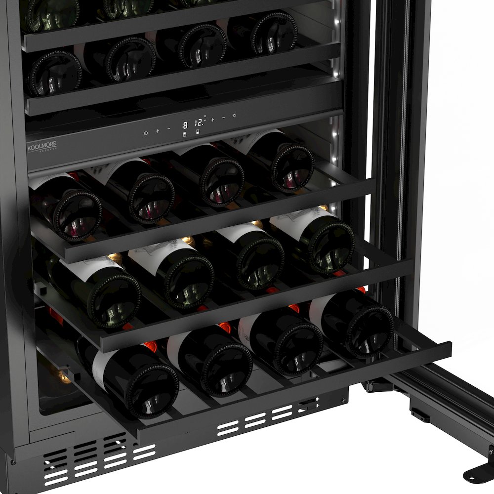 KoolMore Reserve 24 in. Under-Counter Panel Ready Dual Zone Built-in Wine Cooler. Picture 5
