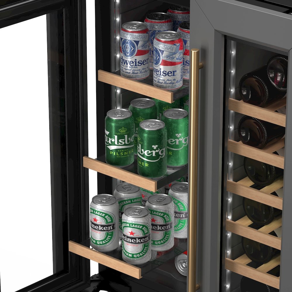 KoolMore Reserve 24 in. French Door Dual Zone Panel Ready Under-Counter Cooler. Picture 8