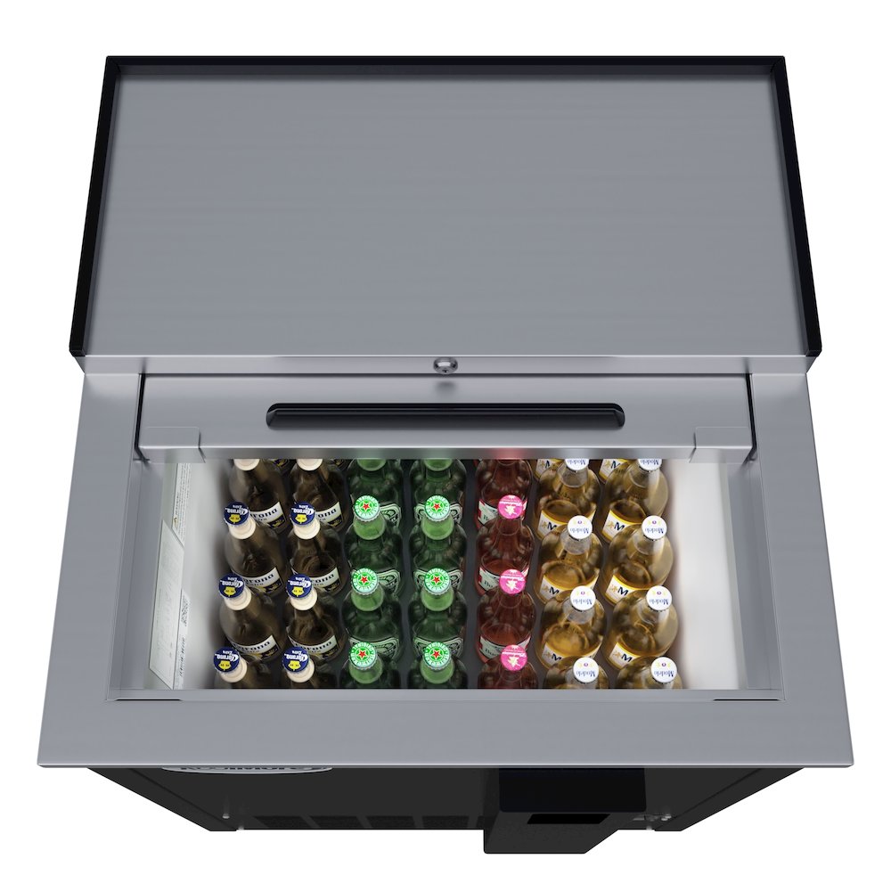 25 in. Bottle Cooler in Black with Built-In Opener, ETL Listed, 5 cu. ft.. Picture 1