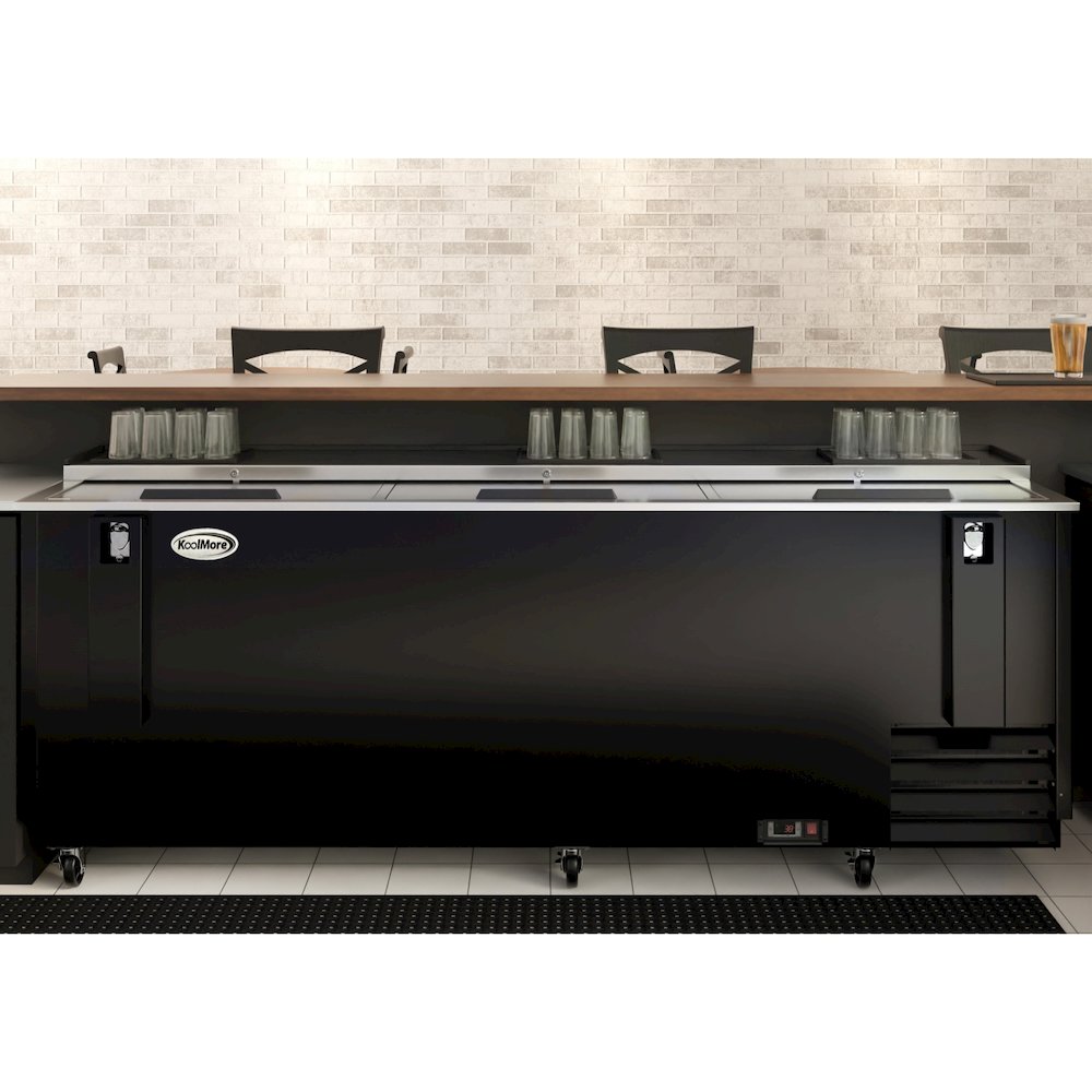 95 in. Bottle Cooler in Black with Built-In Opener, ETL Listed, 30 cu. ft.. Picture 4