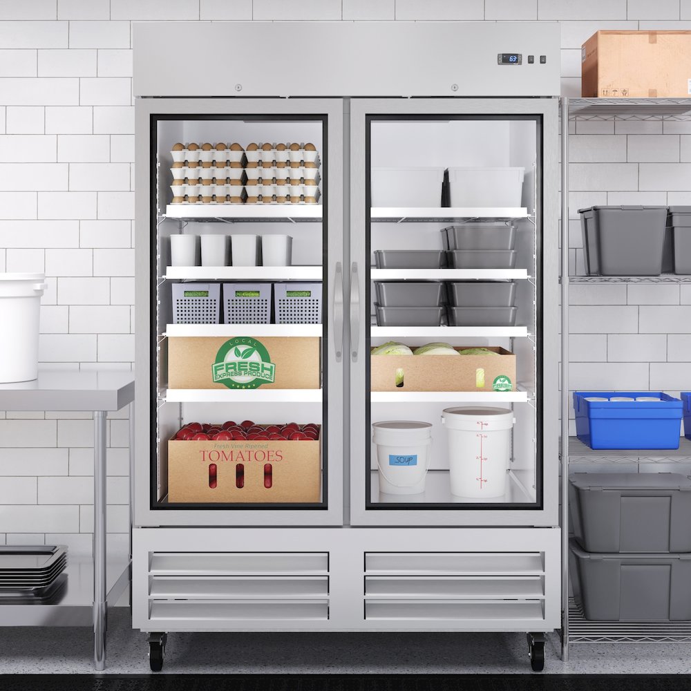 54 in. Two Glass Door Convertible Reach-In Refrigerator/Freezer. Picture 4
