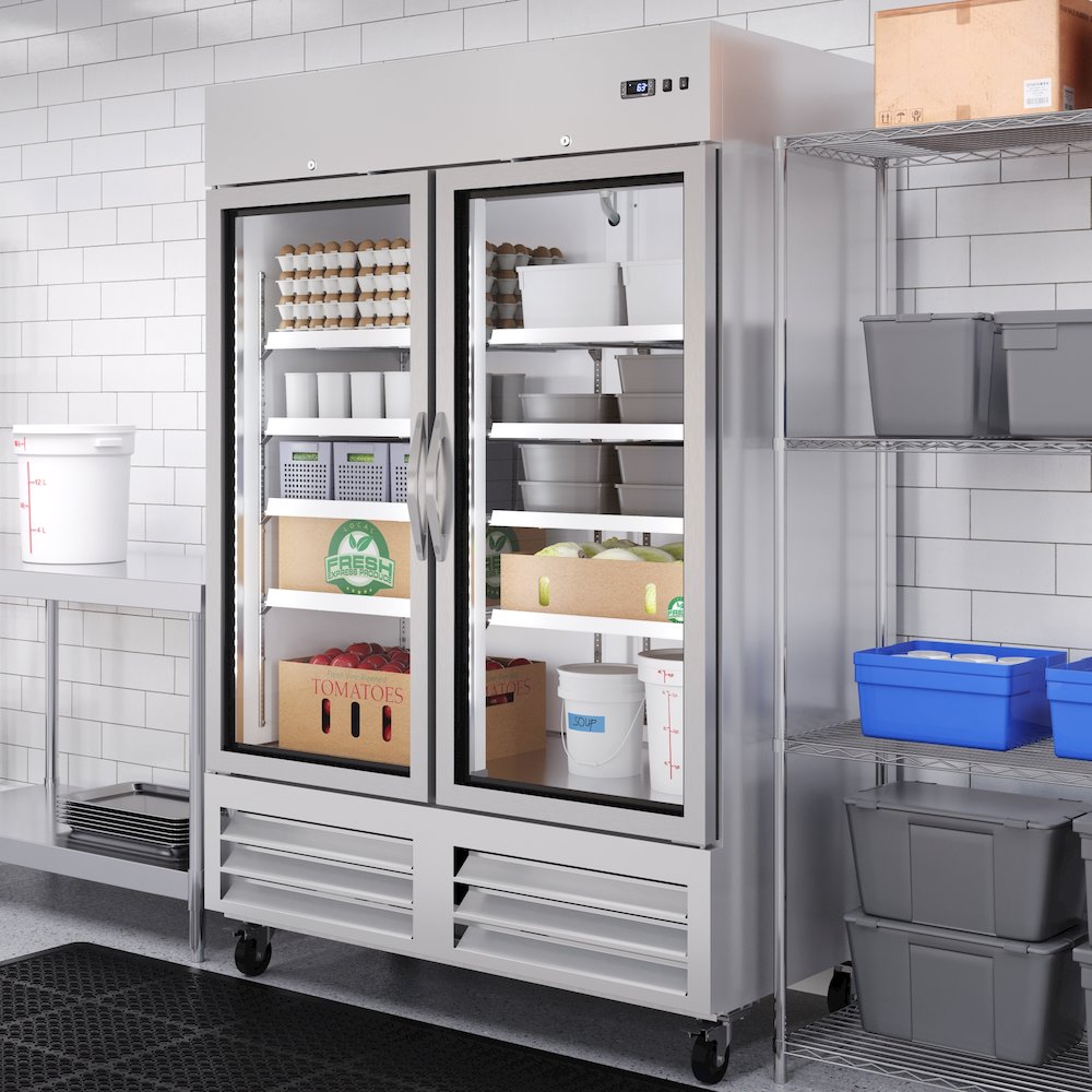 54 in. Two Glass Door Convertible Reach-In Refrigerator/Freezer. Picture 5