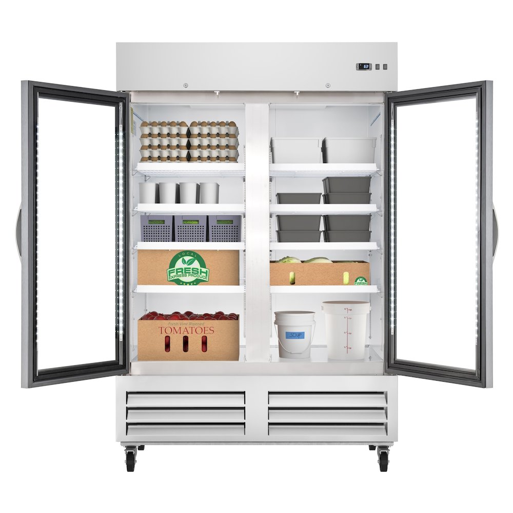 54 in. Two Glass Door Convertible Reach-In Refrigerator/Freezer. Picture 1