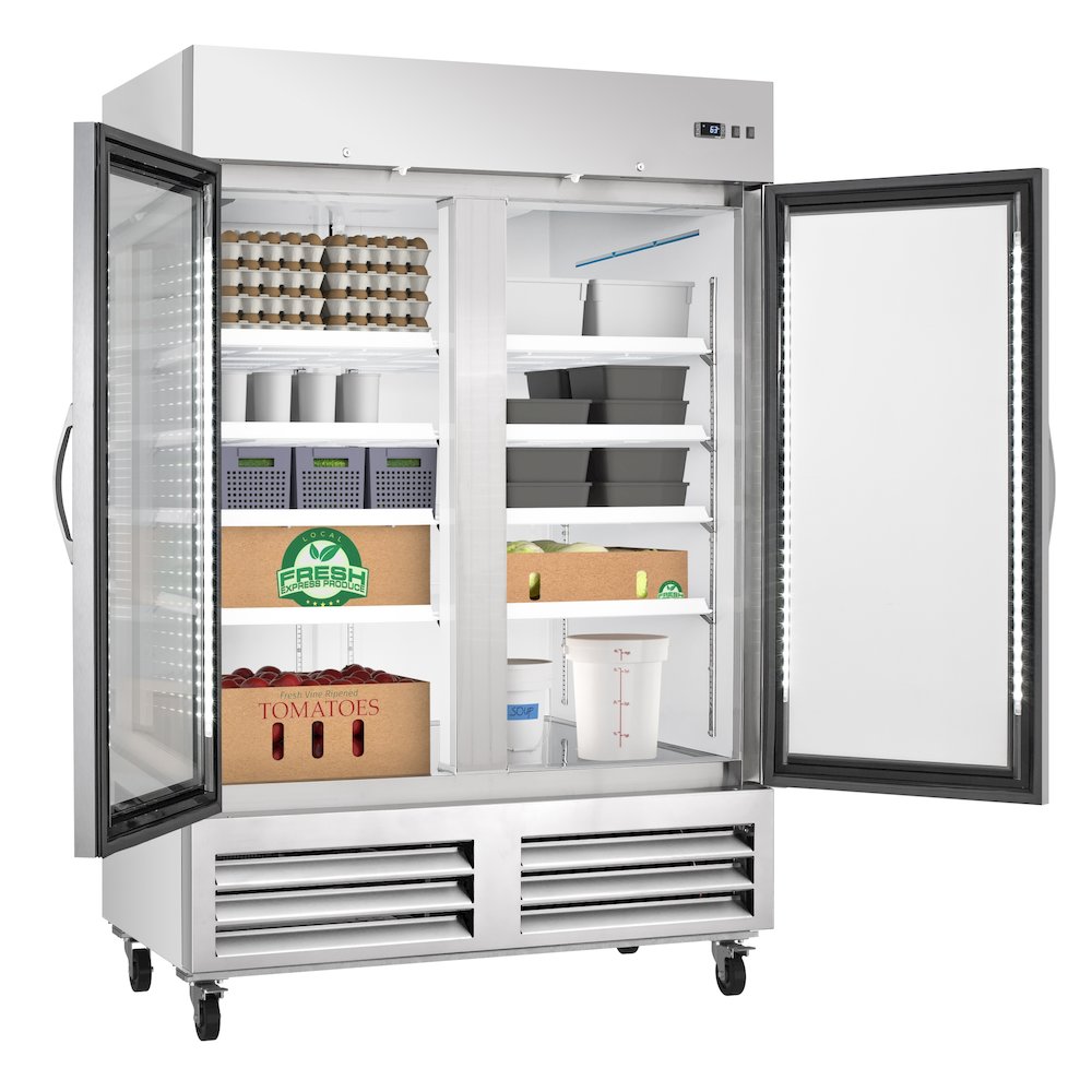 54 in. Two Glass Door Convertible Reach-In Refrigerator/Freezer. Picture 6