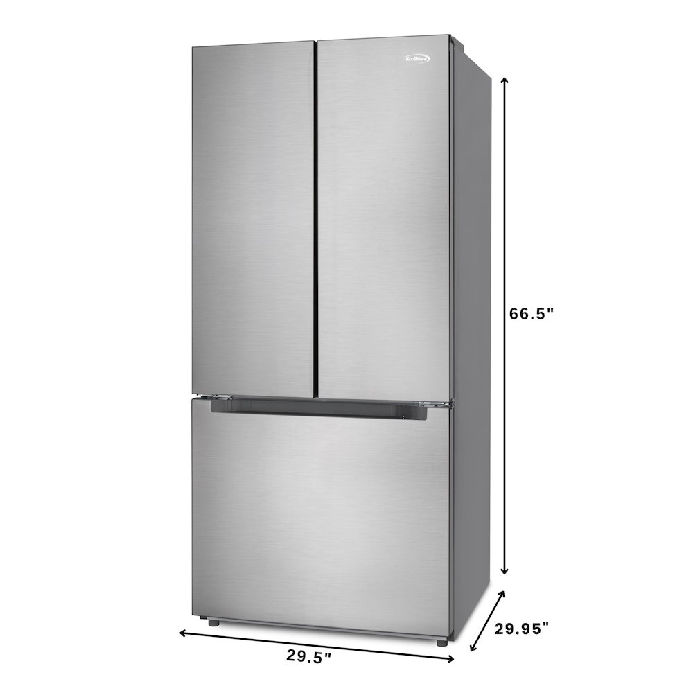 18.5 cu. ft. Stainless-Steel French Door Refrigerator in Silver. Picture 2