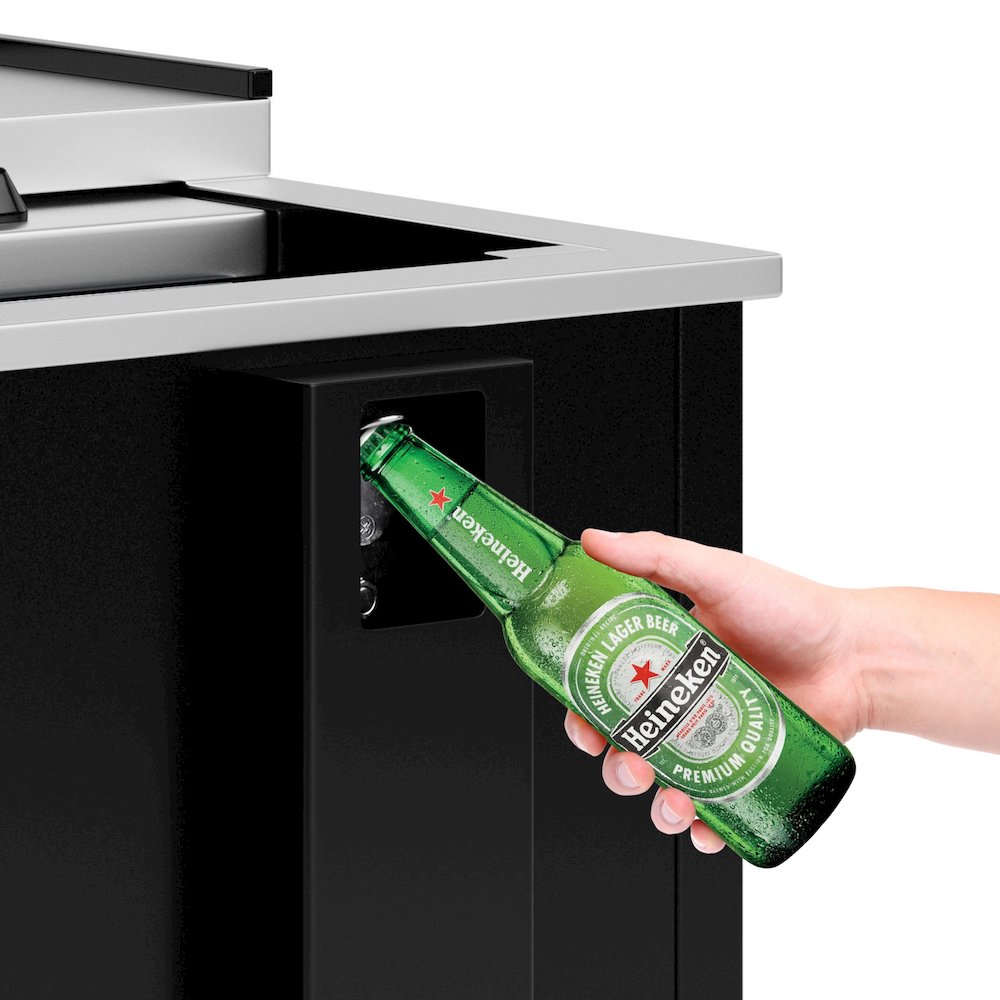25 in. Bottle Cooler in Black with Built-In Opener, ETL Listed, 5 cu. ft.. Picture 4