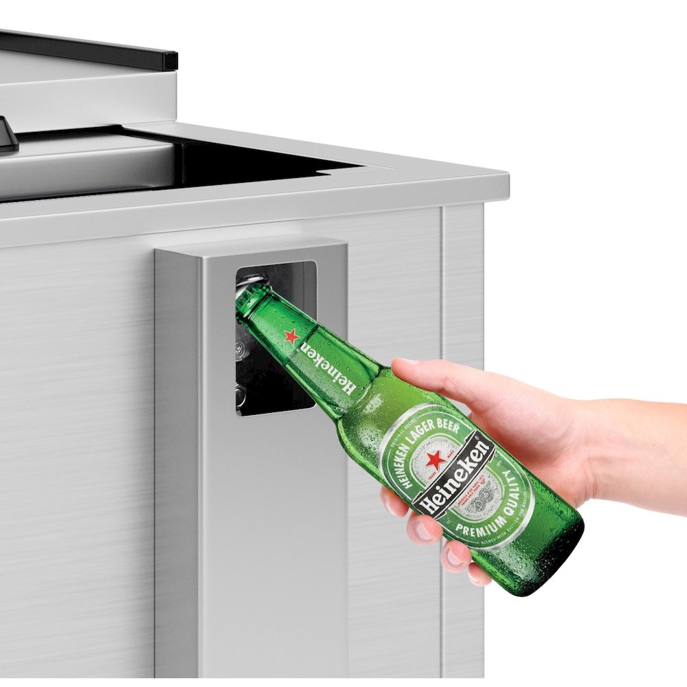 25 in. Bottle Cooler in Stainless-Steel with Built-In Opener, 5 cu. ft.. Picture 4