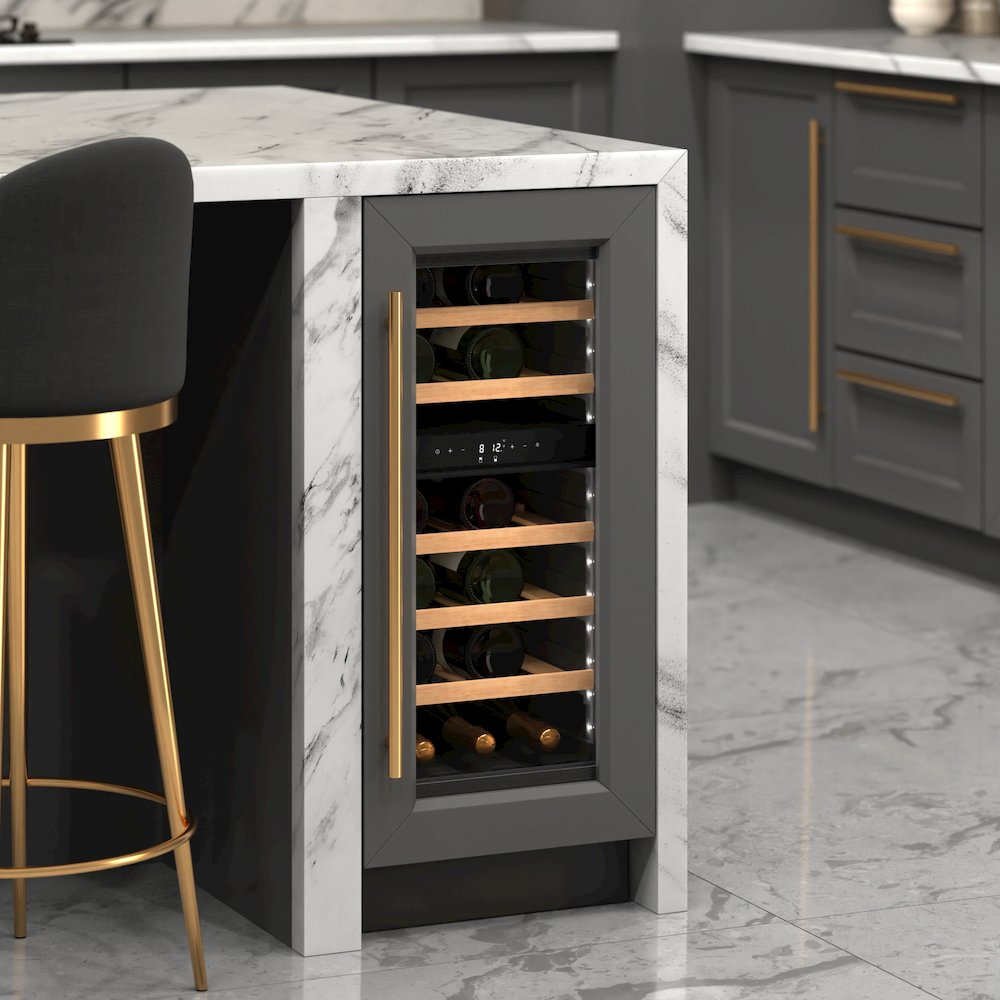 KoolMore Reserve 15 in. Under-Counter Panel Ready Dual Zone Built-in Wine Cooler. Picture 5