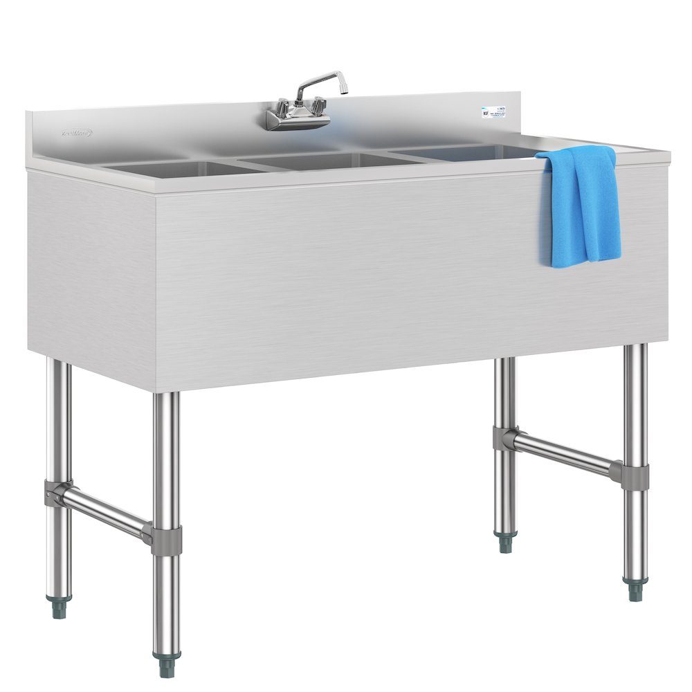 38 in. Three-Compartment Bar Sink. Picture 1