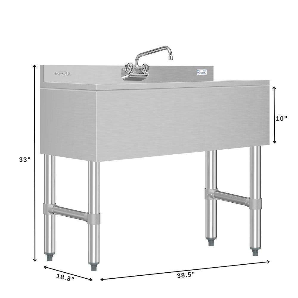 38 in. Three-Compartment Bar Sink. Picture 2