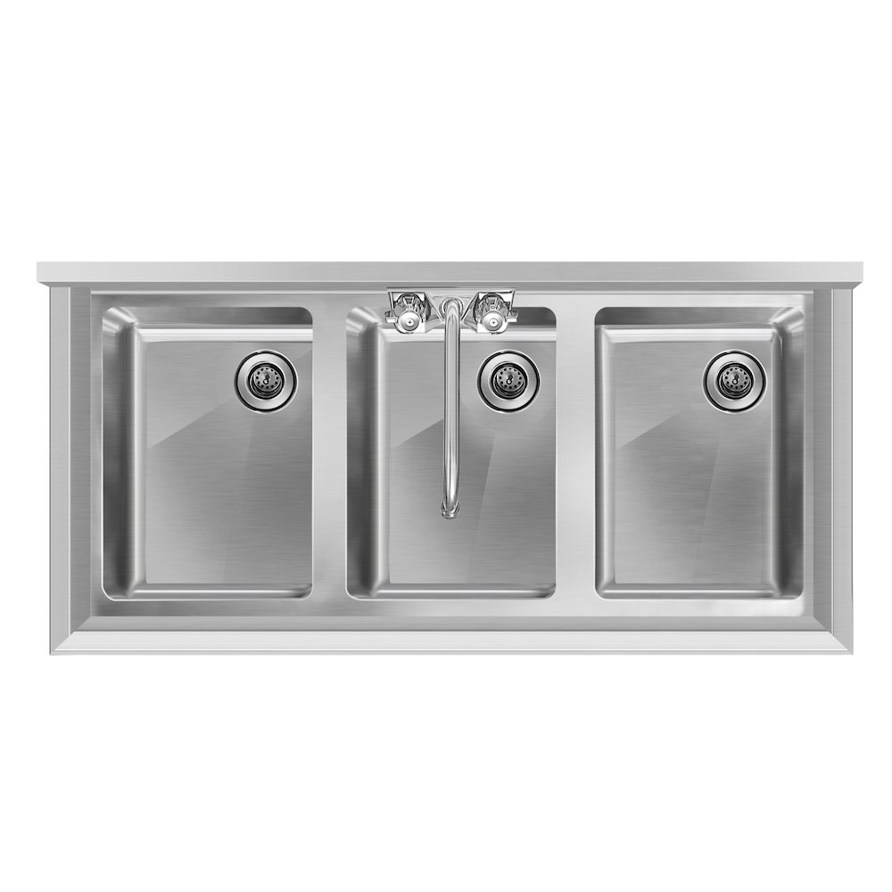 38 in. Three-Compartment Bar Sink. Picture 7