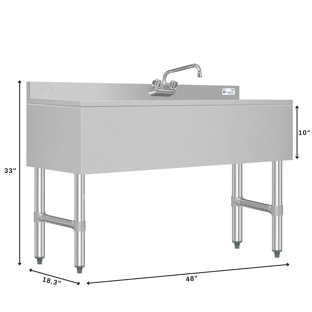 48 in. Three-Compartment Under-Bar Sink. Picture 2