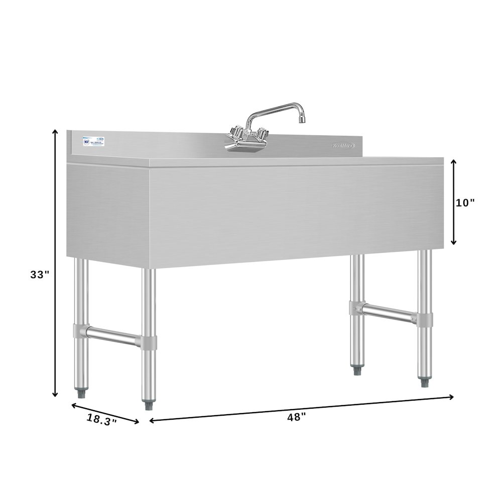 48 in. Three-Compartment Under-Bar Sink. Picture 2