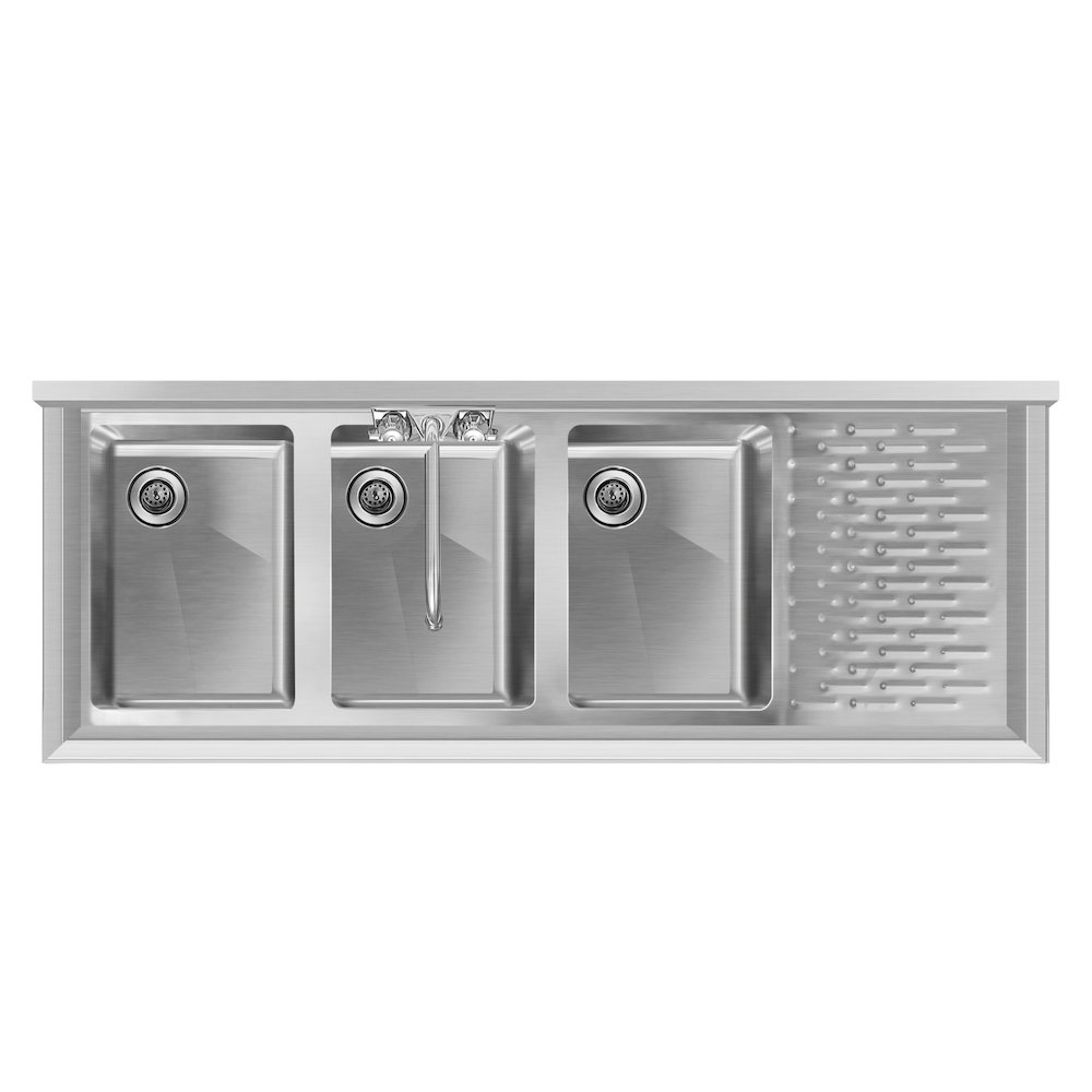 48 in. Three-Compartment Under-Bar Sink. Picture 7