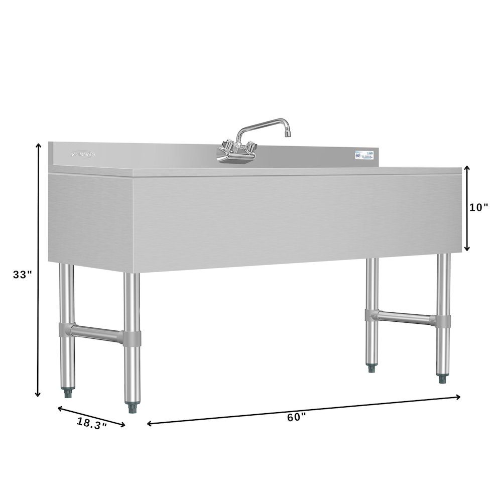 60 in. Three-Compartment Bar-Sink. Picture 2