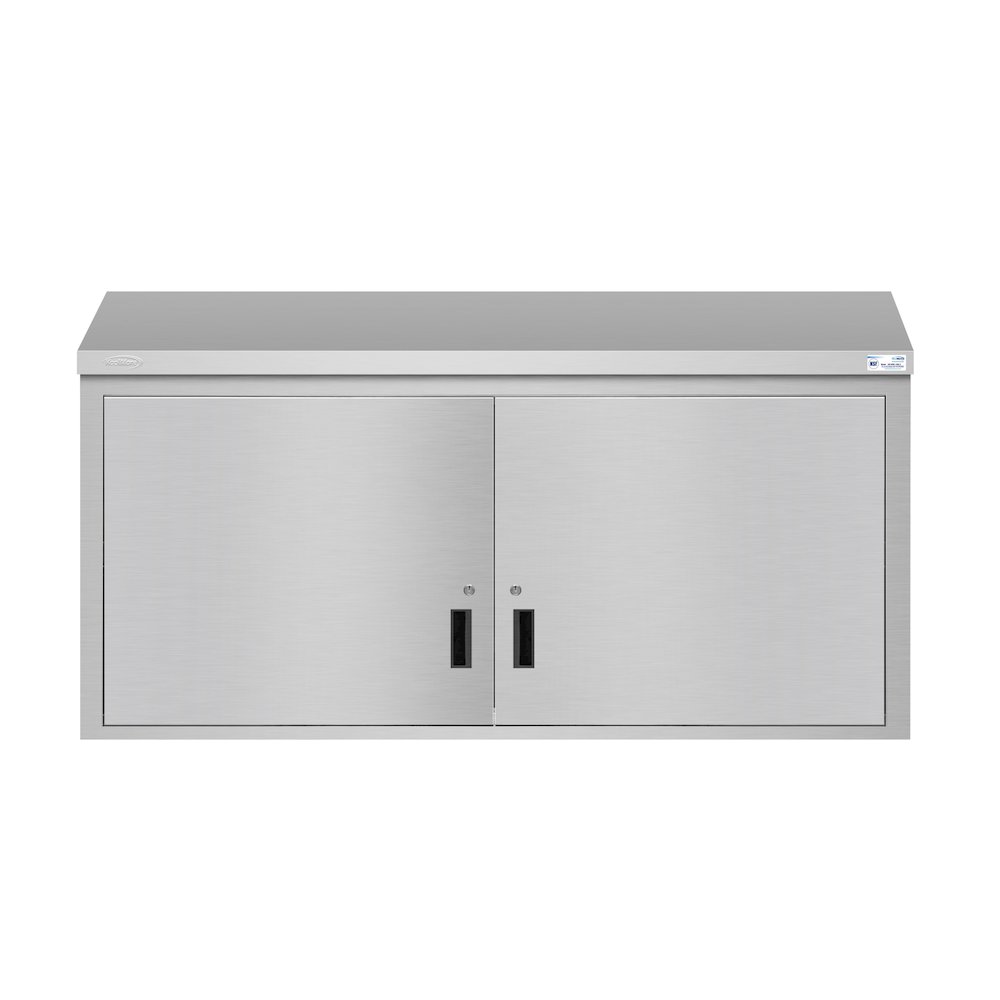 60 in. Kitchen Wall Cabinet with Hinged Doors and 2 shelves in Stainless-Steel. Picture 3