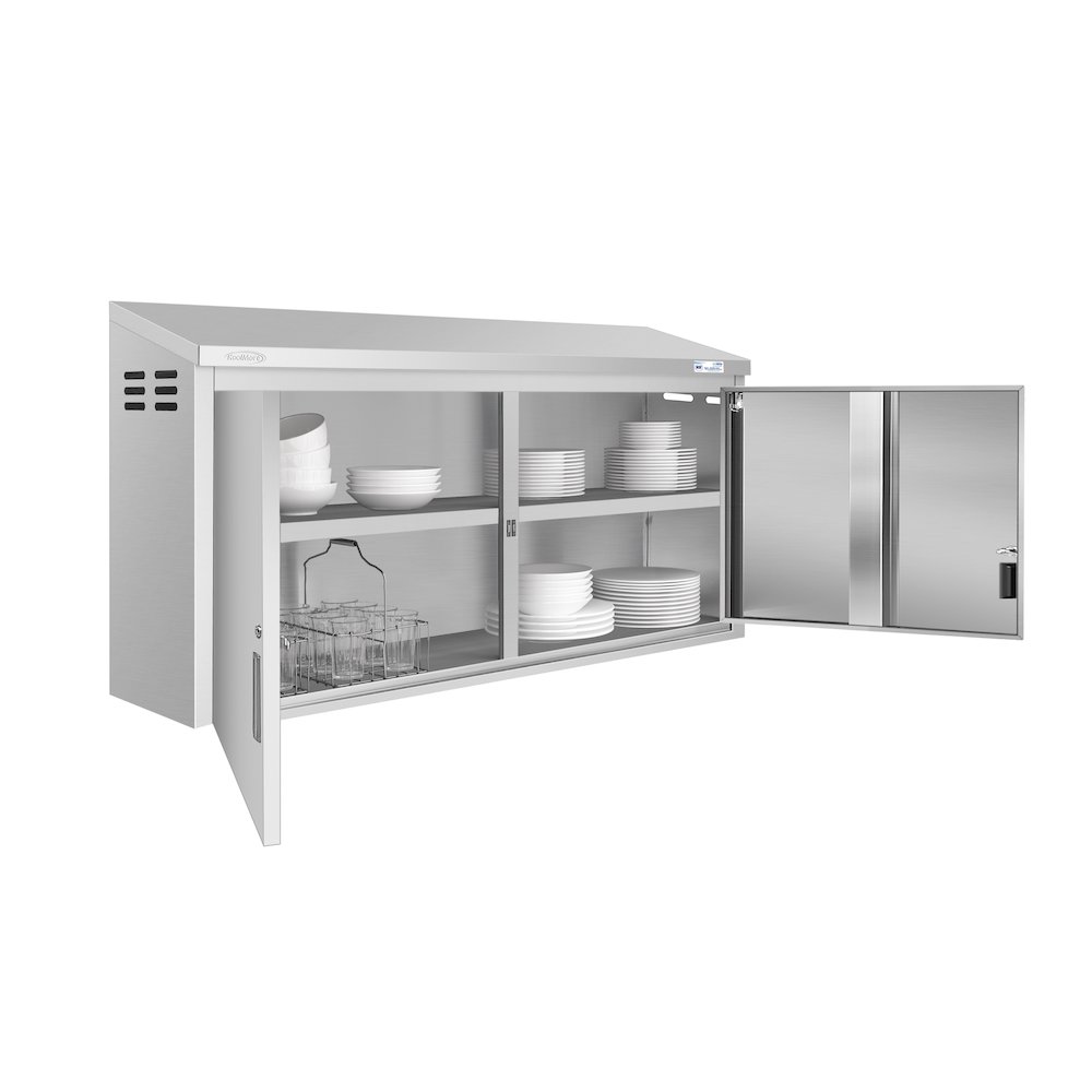 60 in. Kitchen Wall Cabinet with Hinged Doors and 2 shelves in Stainless-Steel. Picture 2