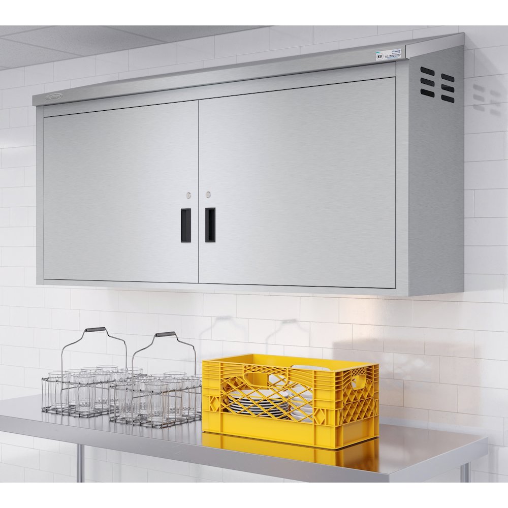 60 in. Kitchen Wall Cabinet with Hinged Doors and 2 shelves in Stainless-Steel. Picture 6