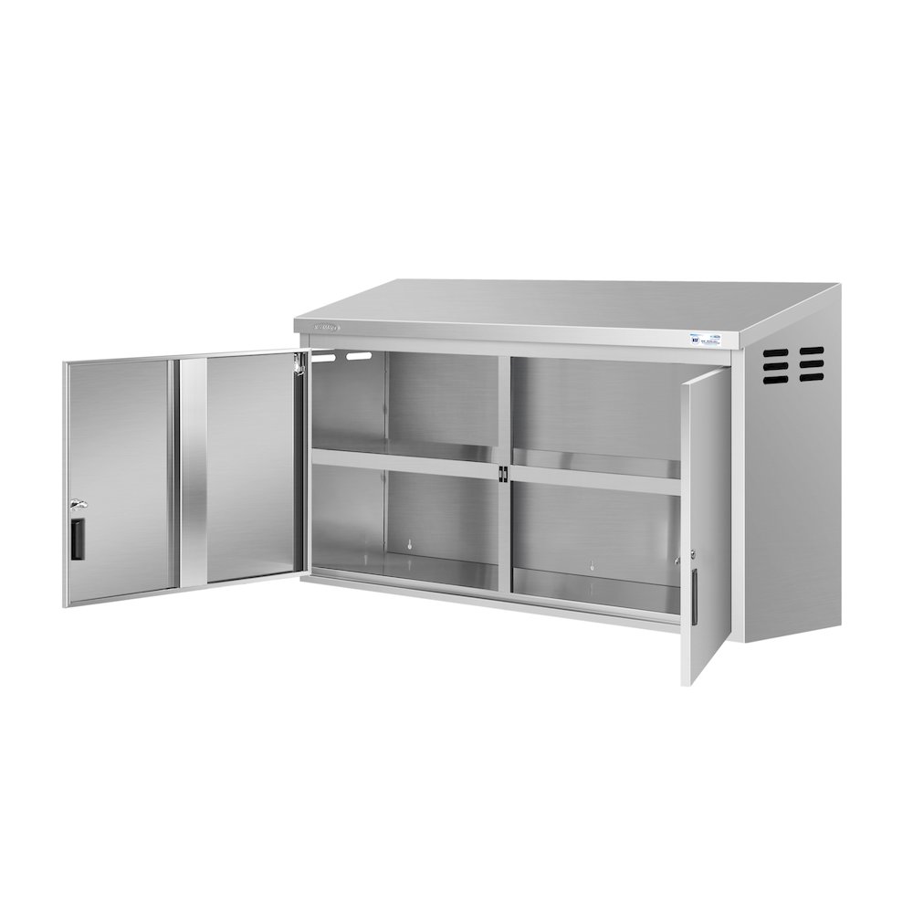 60 in. Kitchen Wall Cabinet with Hinged Doors and 2 shelves in Stainless-Steel. Picture 10