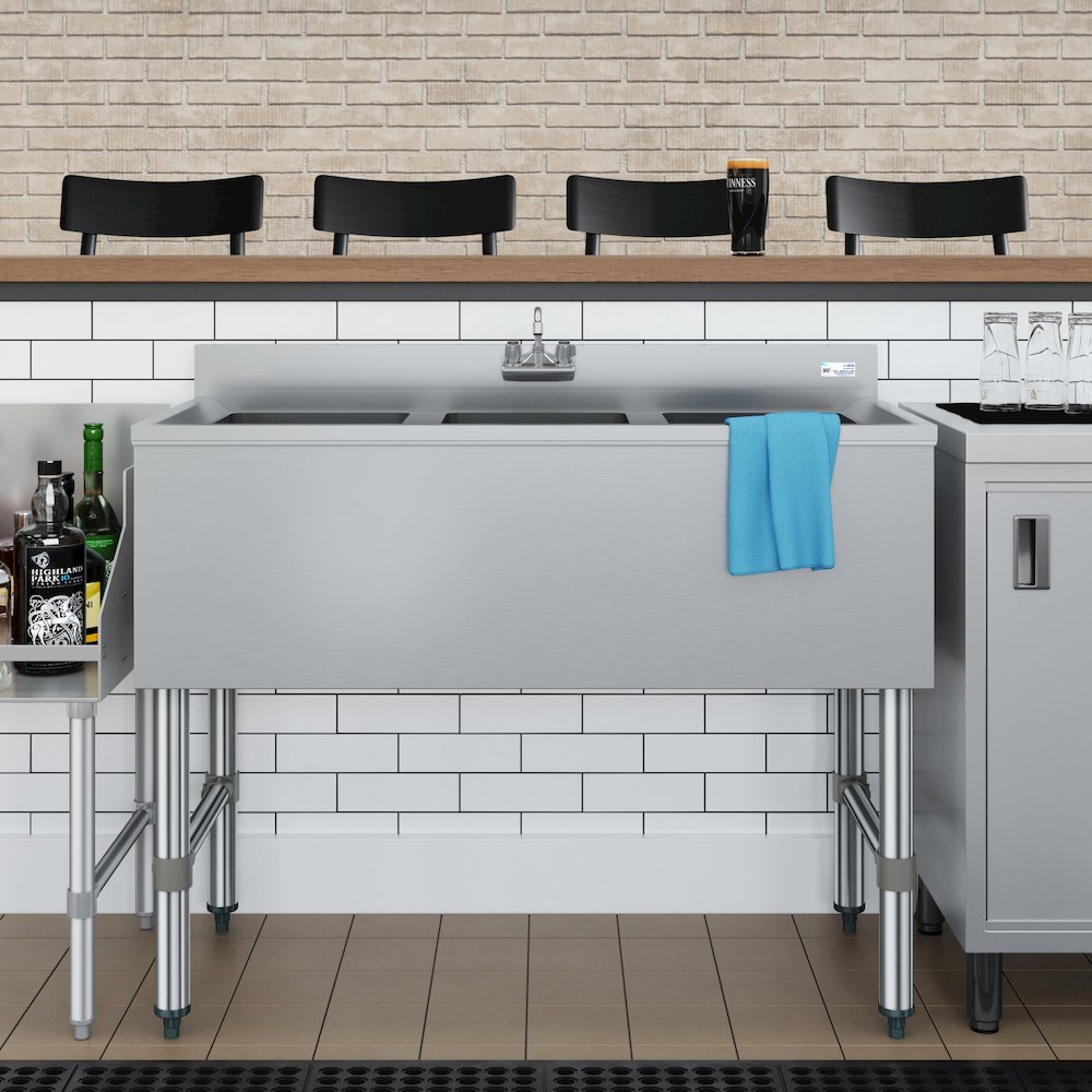 38 in. Three-Compartment Bar Sink. Picture 4