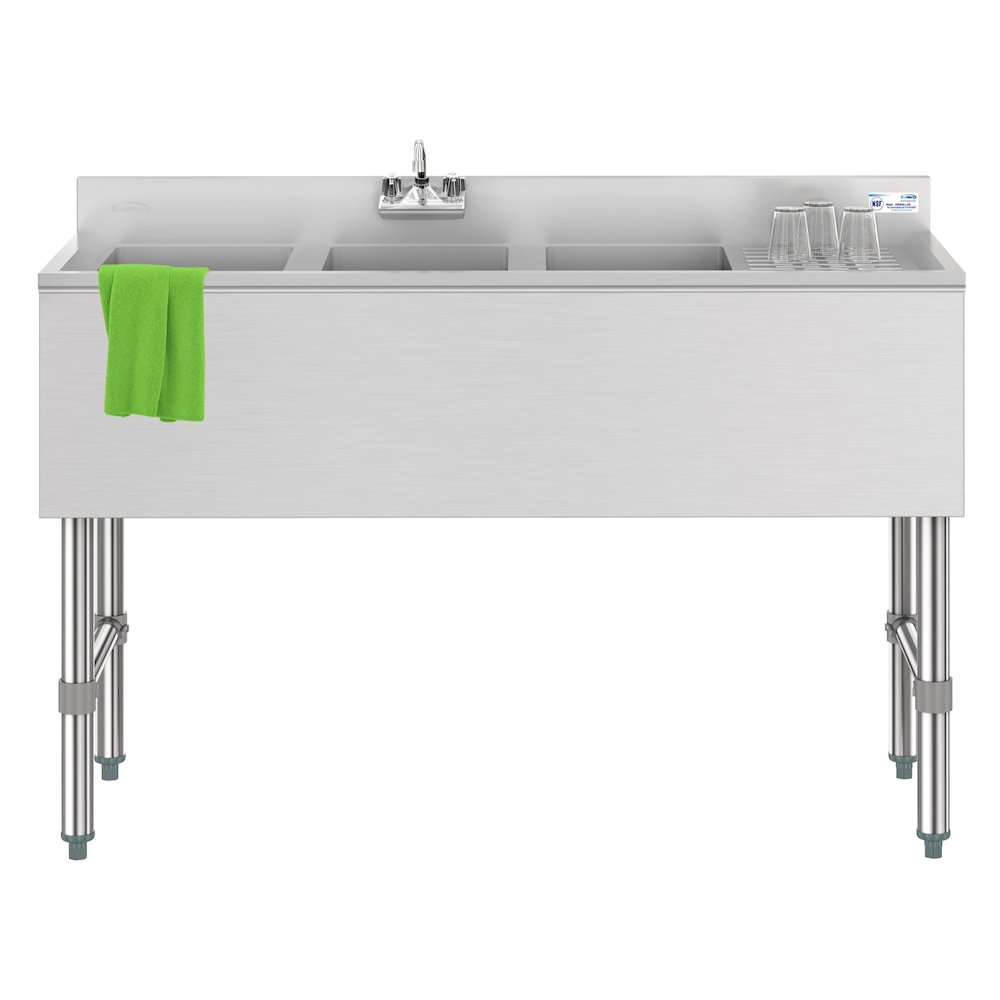 48 in. Three-Compartment Under-Bar Sink. Picture 3