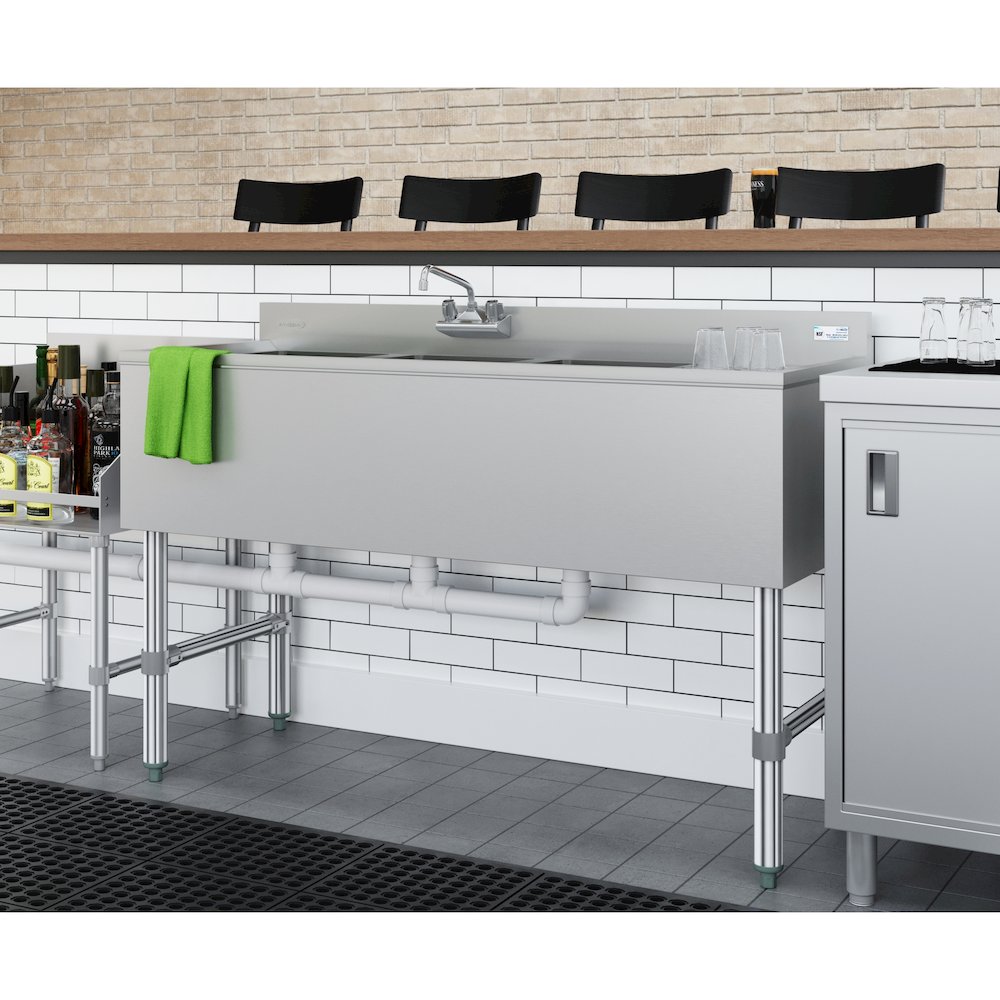 48 in. Three-Compartment Under-Bar Sink. Picture 5