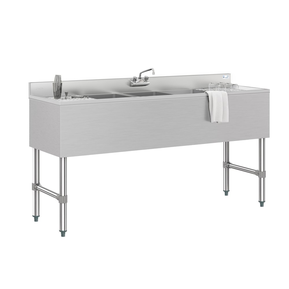 60 in. Three-Compartment Bar-Sink. Picture 1