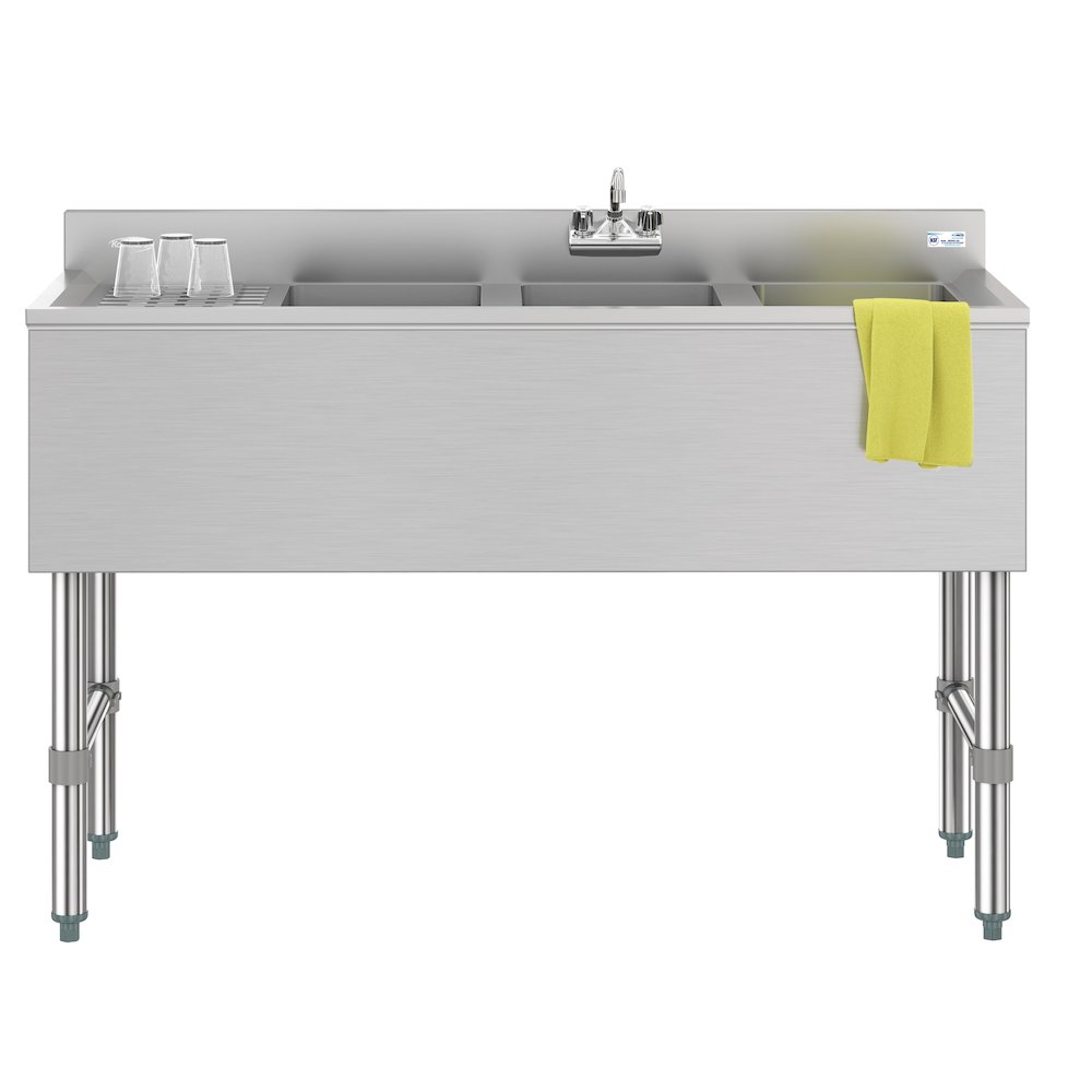 48 in. Three-Compartment Under-Bar Sink. Picture 3