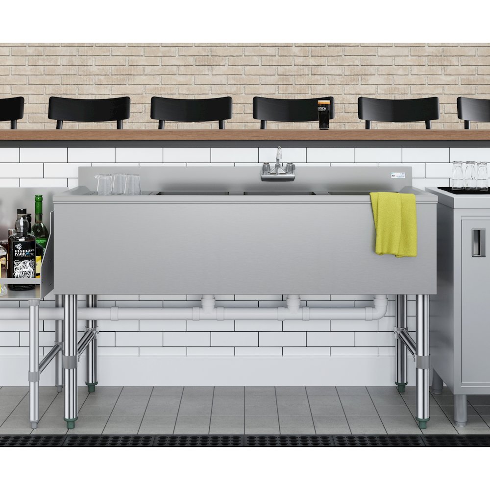 48 in. Three-Compartment Under-Bar Sink. Picture 4