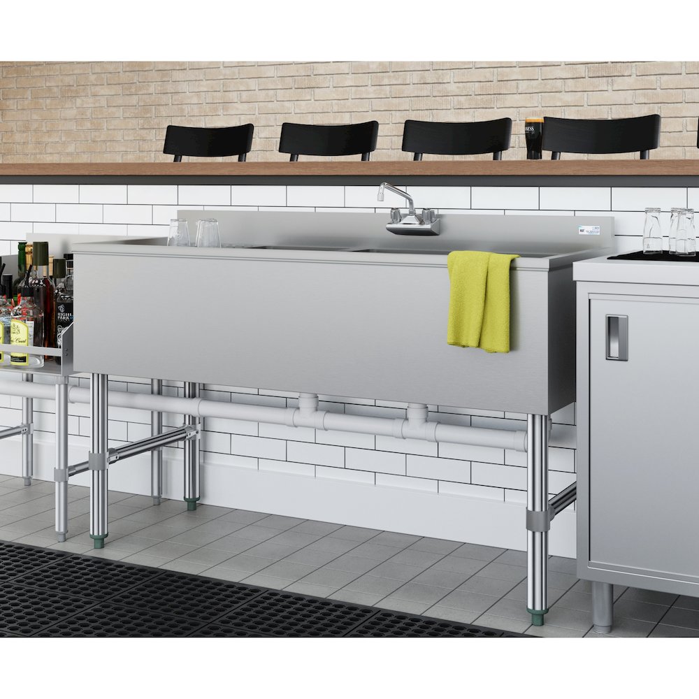 48 in. Three-Compartment Under-Bar Sink. Picture 5