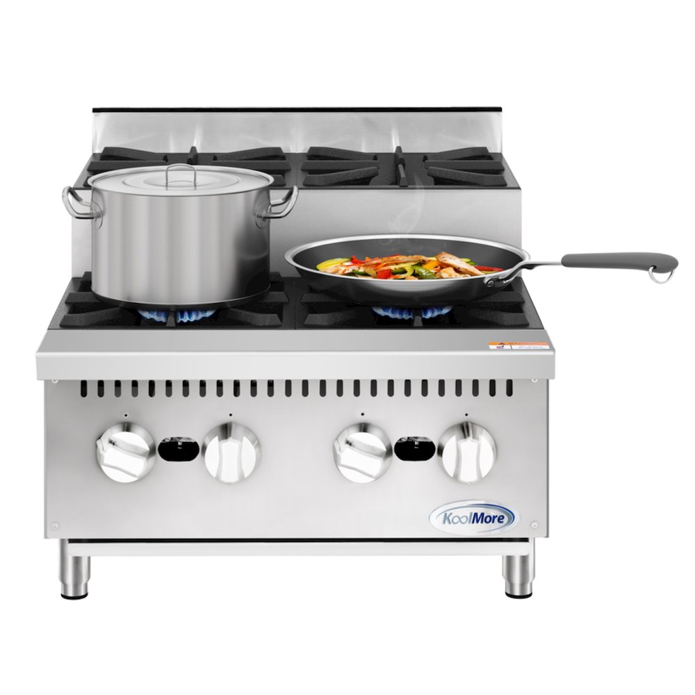 24 in. Commercial Four-Burner Step Up Range, 104000 BTU in Stainless-Steel. Picture 3
