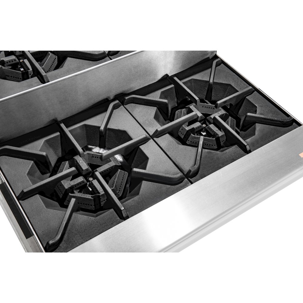 24 in. Commercial Four-Burner Step Up Range, 104000 BTU in Stainless-Steel. Picture 6