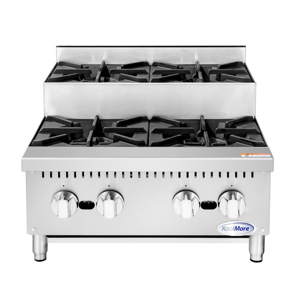 24 in. Commercial Four-Burner Step Up Range, 104000 BTU in Stainless-Steel. Picture 7