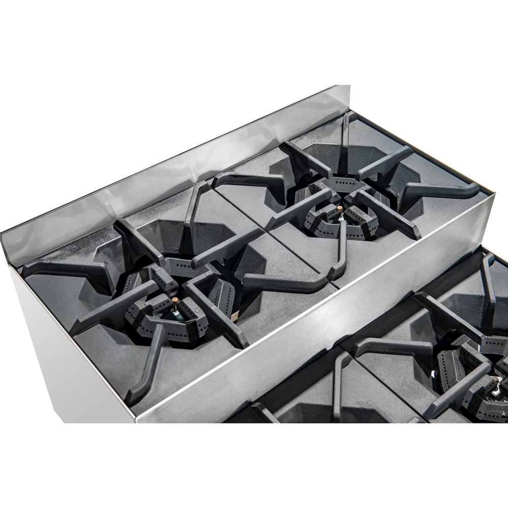 24 in. Commercial Four-Burner Step Up Range, 104000 BTU in Stainless-Steel. Picture 8