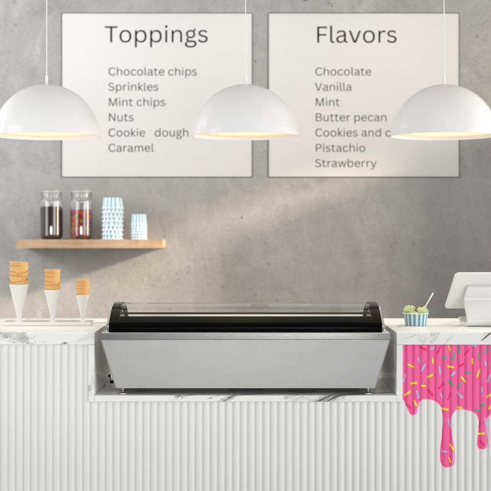 45 in. 6-Pan Countertop Ice Cream Display Freezer. Picture 4