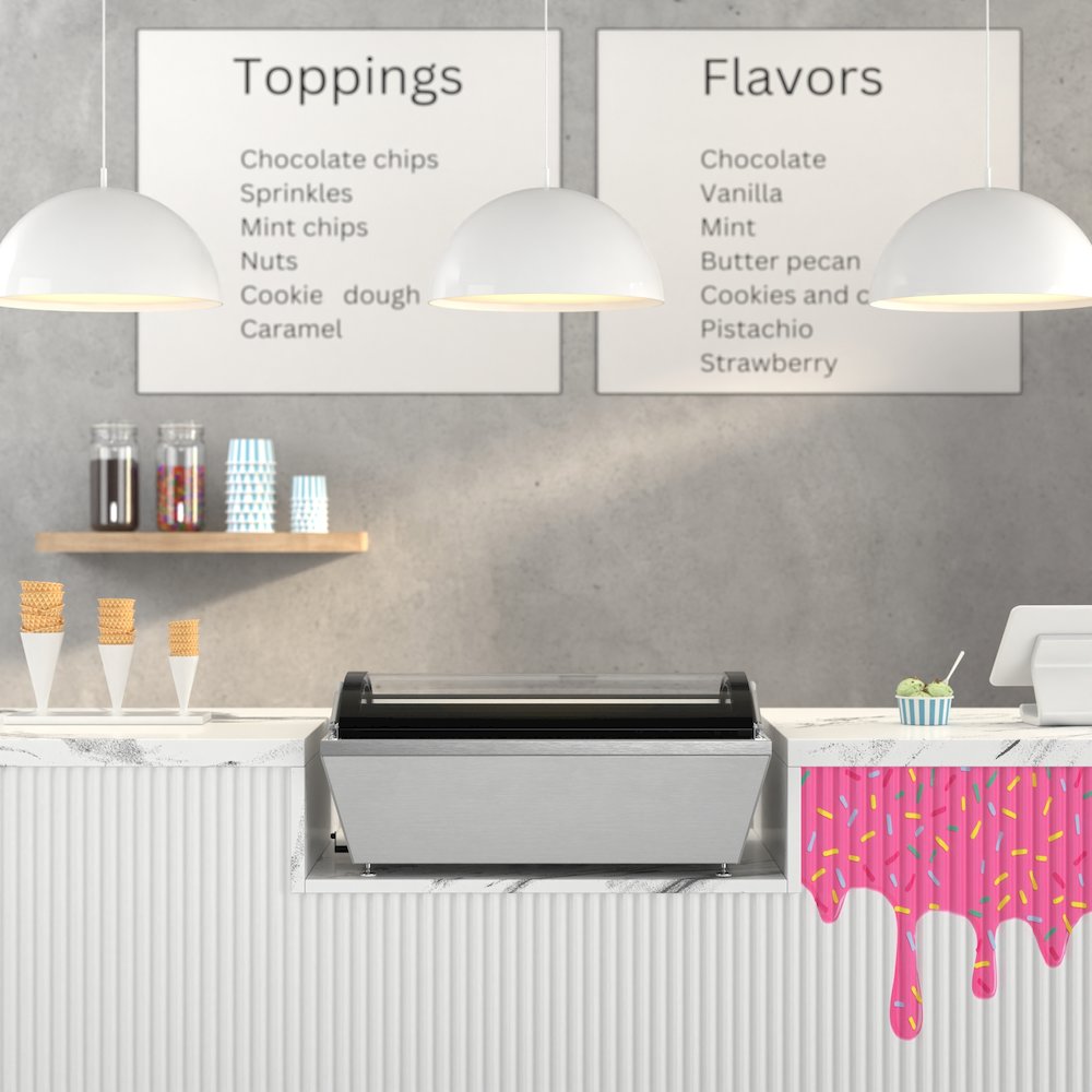 32 in. 4-Pan Countertop Ice Cream Display Freezer. Picture 4
