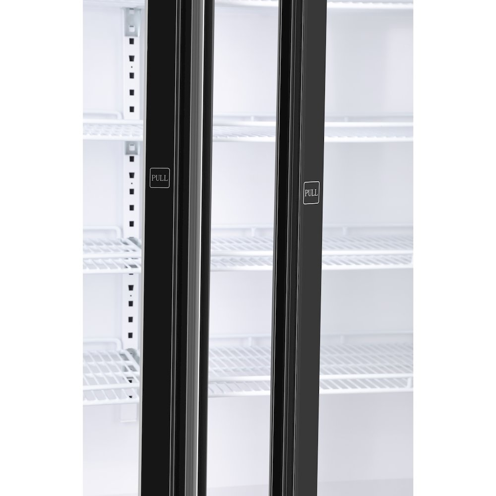 71 in. 3 Fully Glass Door Merchandiser Refrigerator, 46 cu. ft. in Black. Picture 11