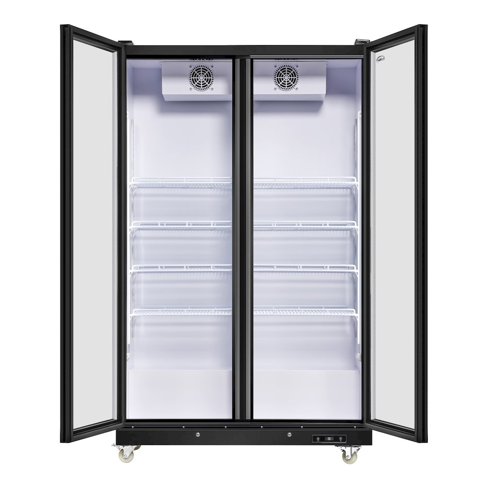 47 in. 2 Fully Glass Door Merchandiser Refrigerator, 30 Cu. Ft. in Black. Picture 6