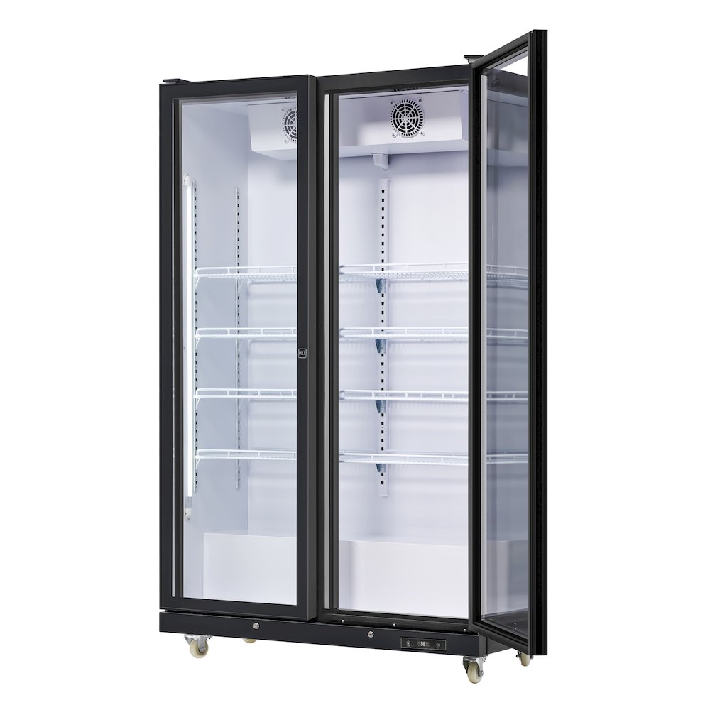 47 in. 2 Fully Glass Door Merchandiser Refrigerator, 30 Cu. Ft. in Black. Picture 7