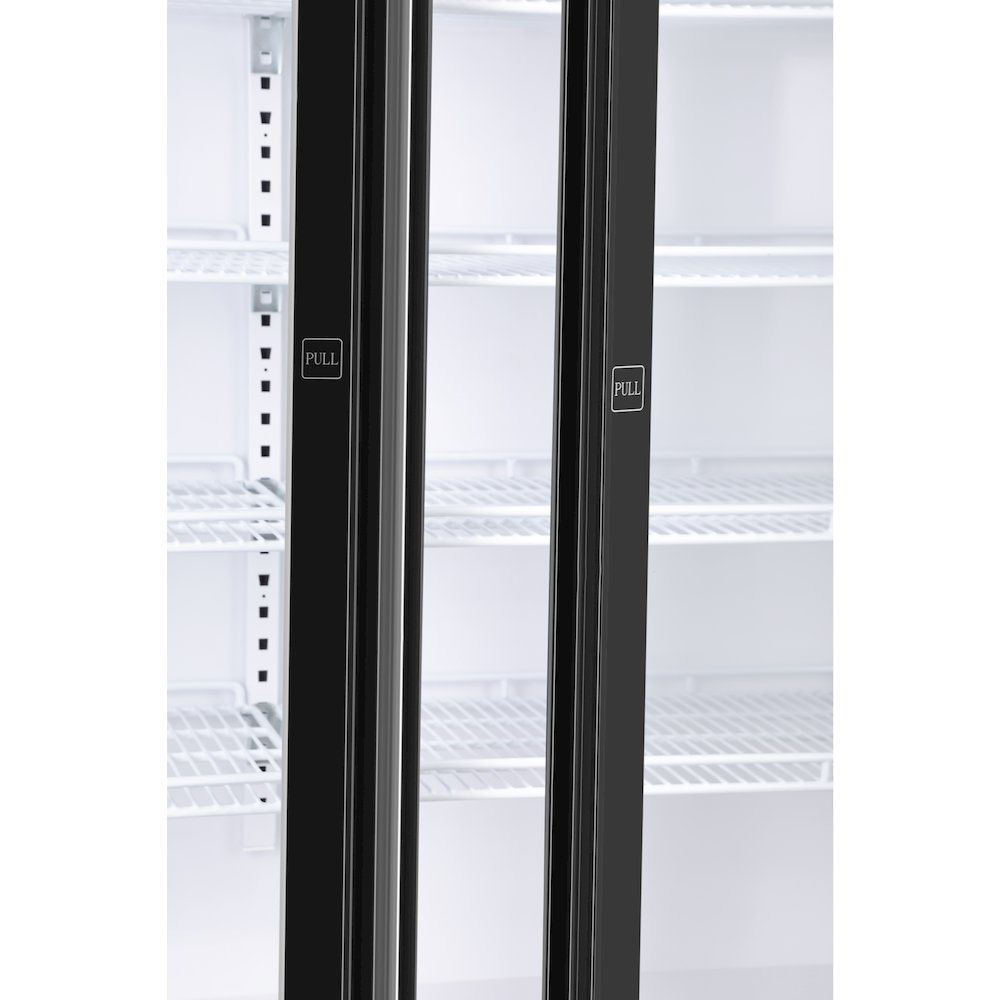 47 in. 2 Fully Glass Door Merchandiser Refrigerator, 30 Cu. Ft. in Black. Picture 8