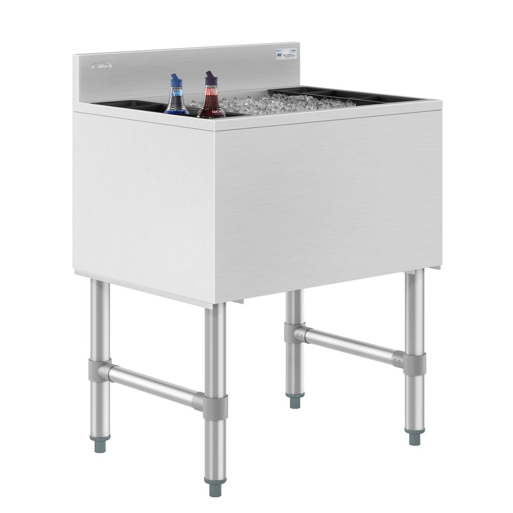 24 in. Commercial Underbar Ice Bin with Siding Lid in Stainless Steel. Picture 1