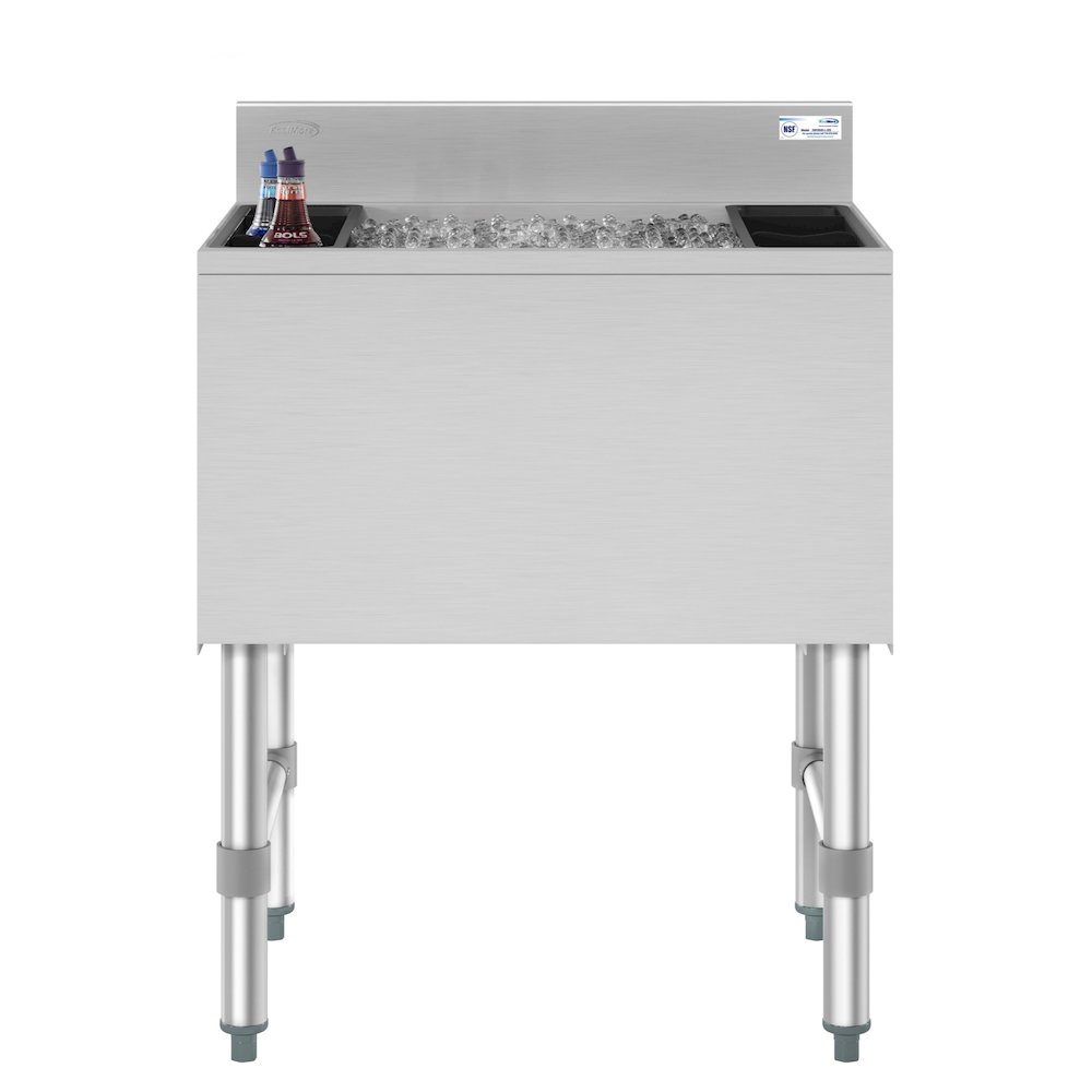 24 in. Commercial Underbar Ice Bin with Siding Lid in Stainless Steel. Picture 2