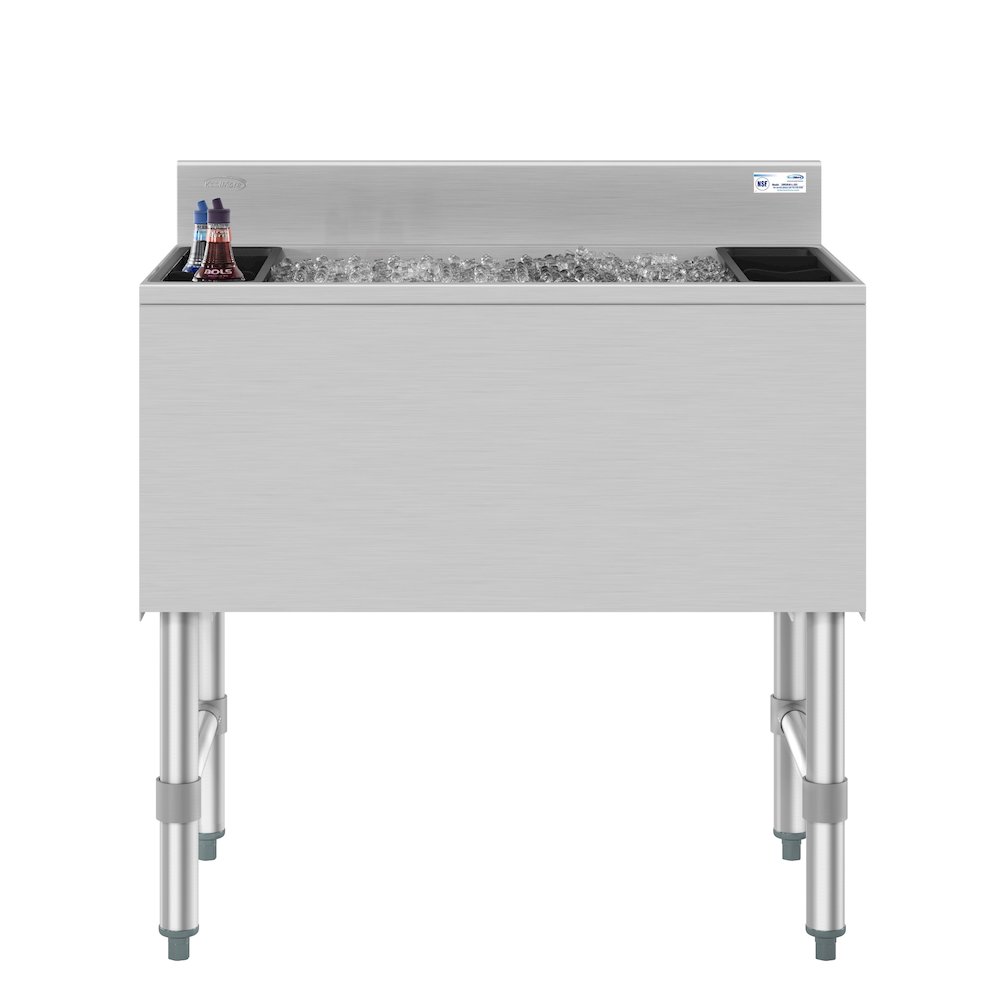 30 in. Commercial Underbar Ice Bin with Siding Lid in Stainless Steel. Picture 3