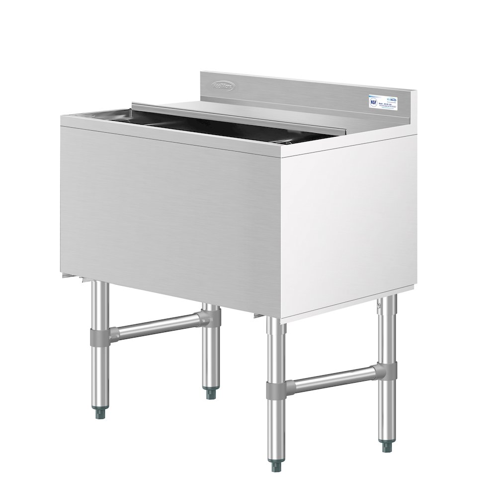 30 in. Commercial Underbar Ice Bin with Siding Lid in Stainless Steel. Picture 6